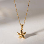 18K Gold Starfish Pendant Necklace