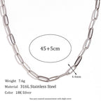 18K Gold Paperclip Necklace