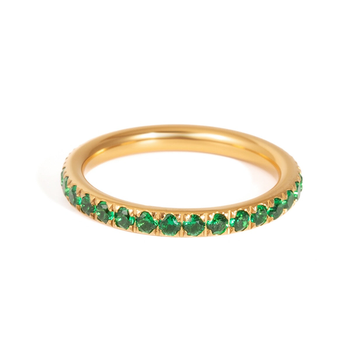 18K Gold and Silver Gem Palette Eternity Ring