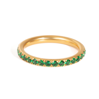 18K Gold and Silver Gem Palette Eternity Ring