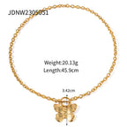 18K Gold Butterfly Necklace OT Chain