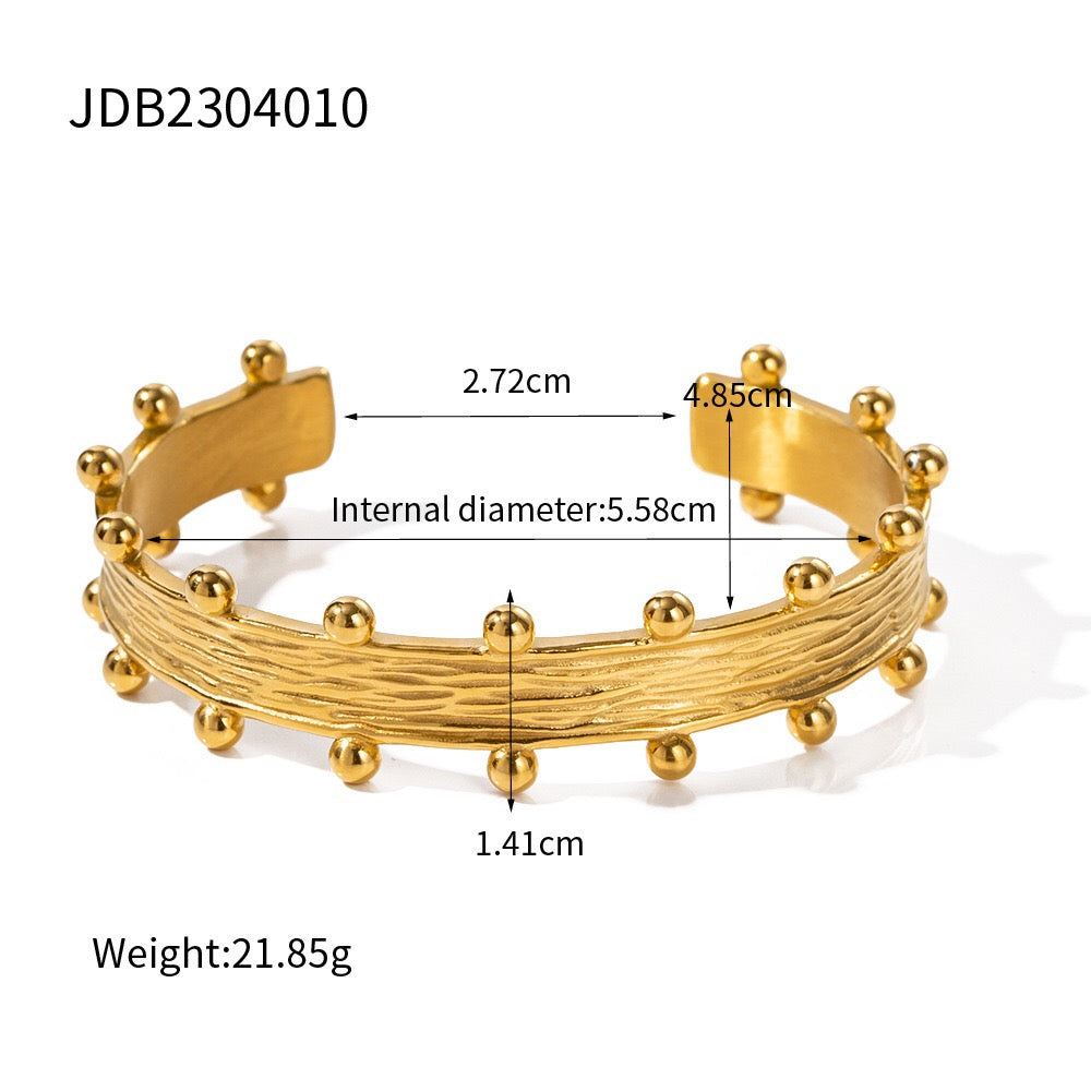 18K Gold Opulence Paperclip Chain Tennis Chunky Statement Bangle Bracelet Stack