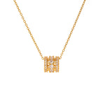 18K Gold Bling Ring Pendant Necklace