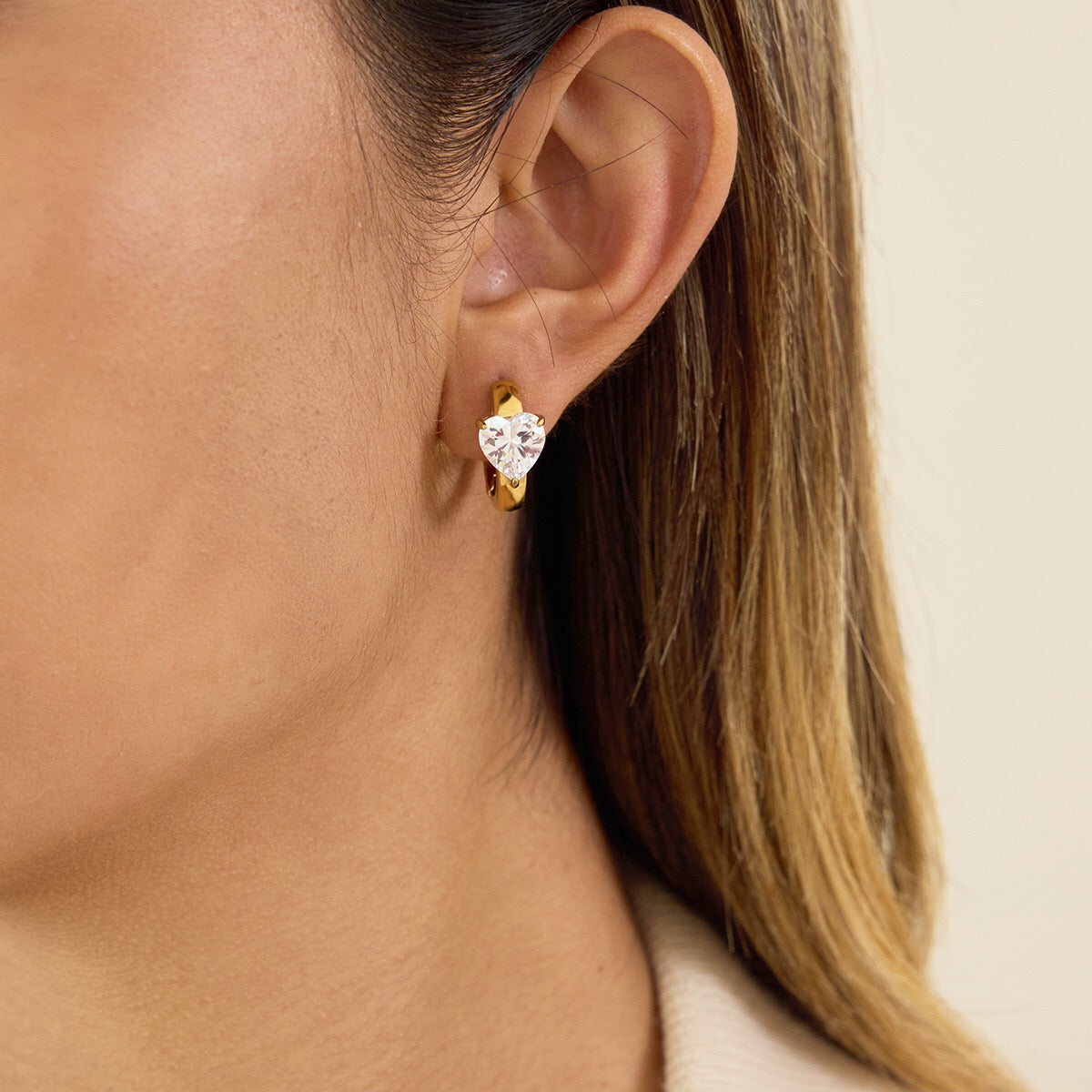 18K Gold Essential Bling Small Hoop Huggie Earrings