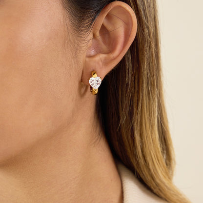 18K Gold Essential Bling Small Hoop Huggie Earrings