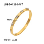 18K Gold Empire Glam CZ Bangle Bracelets Stack