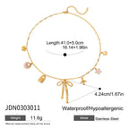 18K Gold Lavender Summer Sun Bow Chaim Layered Necklace Set