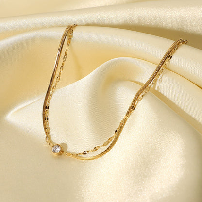 18K Gold Minimalist Layered Bracelet