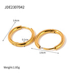 18K Gold Minimalist Geometric Heart Huggie Earrings
