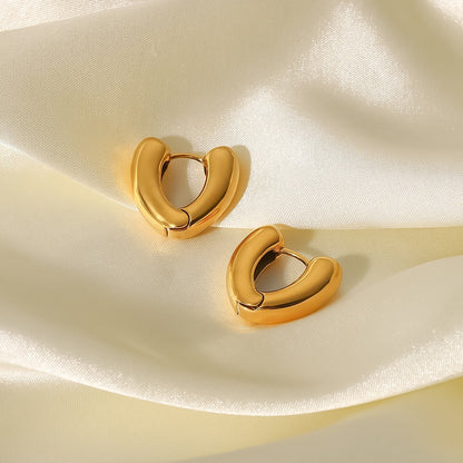 18K Gold Minimalist Small Hoop Huggie Earrings