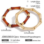 18K Gold Caramel Crush Statement Resin Bangle Bracelet Stacks