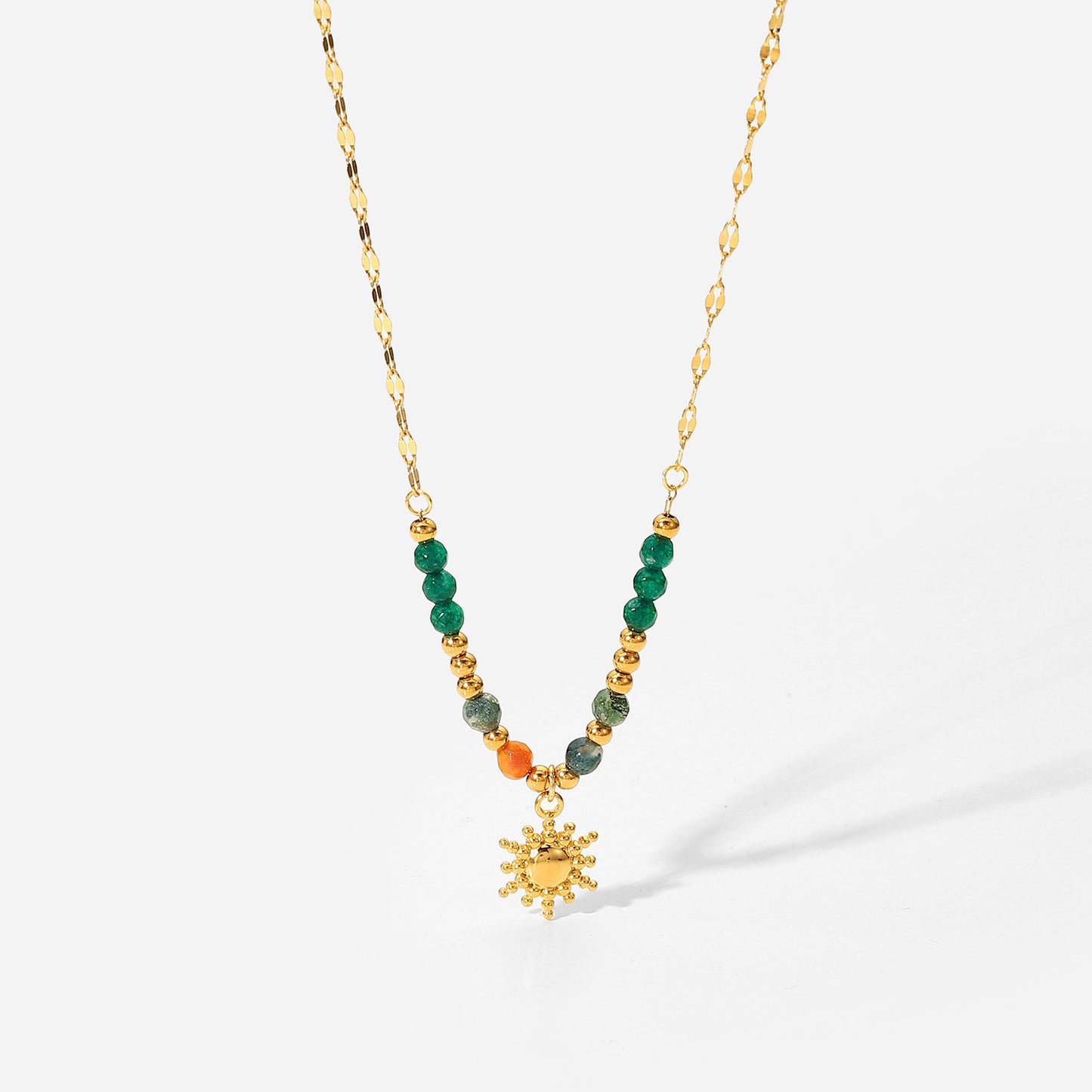 18K Gold Sun Spirit Beaded Necklace