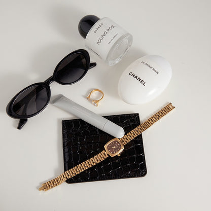 18K Gold Radiant Bezel Cocktail Statement Cuff Ring