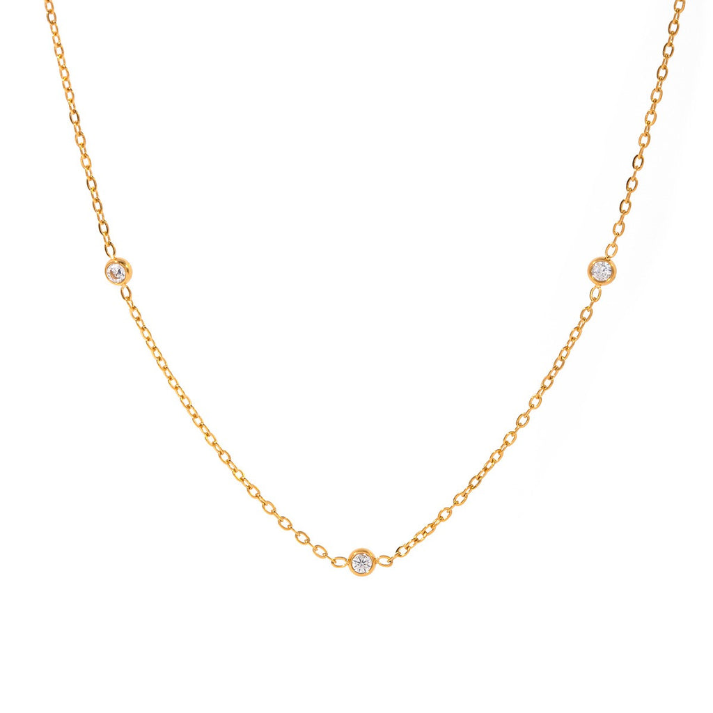 18K Gold Stardust Dainty Chain Necklace