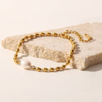 18K Gold Pearl Beaded Bracelet