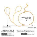 18K Gold Waterproof Double Hoop Hand Chain Bracelet