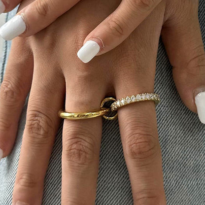 18K Gold Bling Stacking Ring