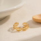 18K Gold Summer Seashell Band Ring