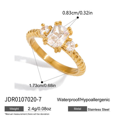 18K Gold Diamond Royale Statement CZ Cocktail Ring
