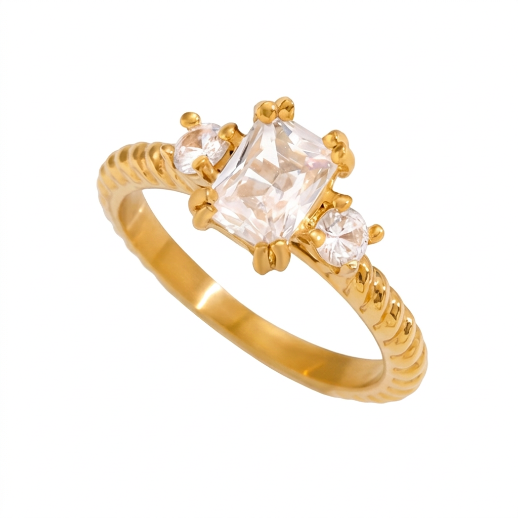 18K Gold Diamond Royale Statement CZ Cocktail Ring