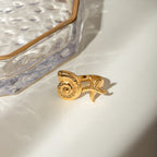 18K Gold Beach Day Starfish Conch Ring