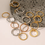 18K Gold and Silver Two Tone Connected Multi Layers Spinelli Trinity Stacking Rings