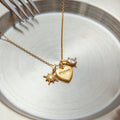 18K Gold Mom Heart Charm Necklace