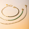 18K Gold Bling Tennis Paperclip Chain Bracelet