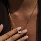 18K Gold Perfect Match Pendant Rope Chain Necklace Set