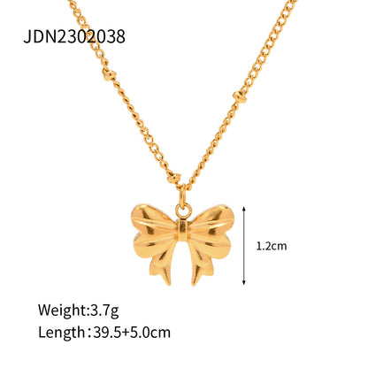 18K Gold Bow Necklace