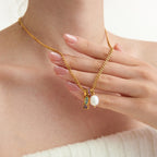 18K Gold Color Twinkle Dainty Charm Layered Tennis Necklace Set