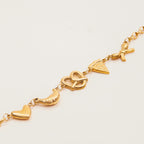 18K Gold Afternoon Tea Heart Chain Bracelet Stack
