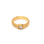 18K Gold Minimalist Elegance Pearl Stacking Ring