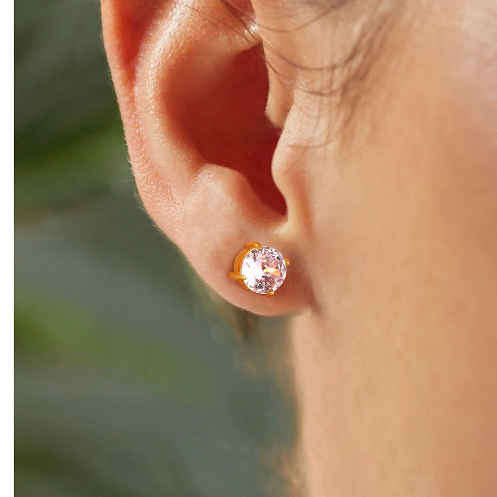 18K Gold Essential Elegance Flat Back Stud Nap Earrings