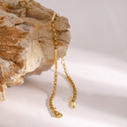 18K Gold Bar Chain Bracelet