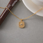 18K Gold Turquoise Evil Eye Pendant Beaded Statement Layered Necklace Set