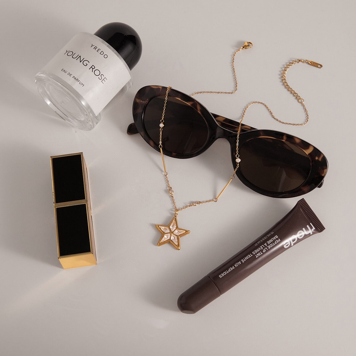 18K Gold Stellar Heart Pendant Tennis Chain Layered Necklace Set