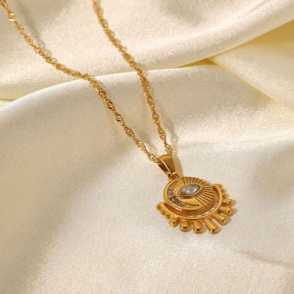 18K Gold Evil Eye Protection Pendant Necklace