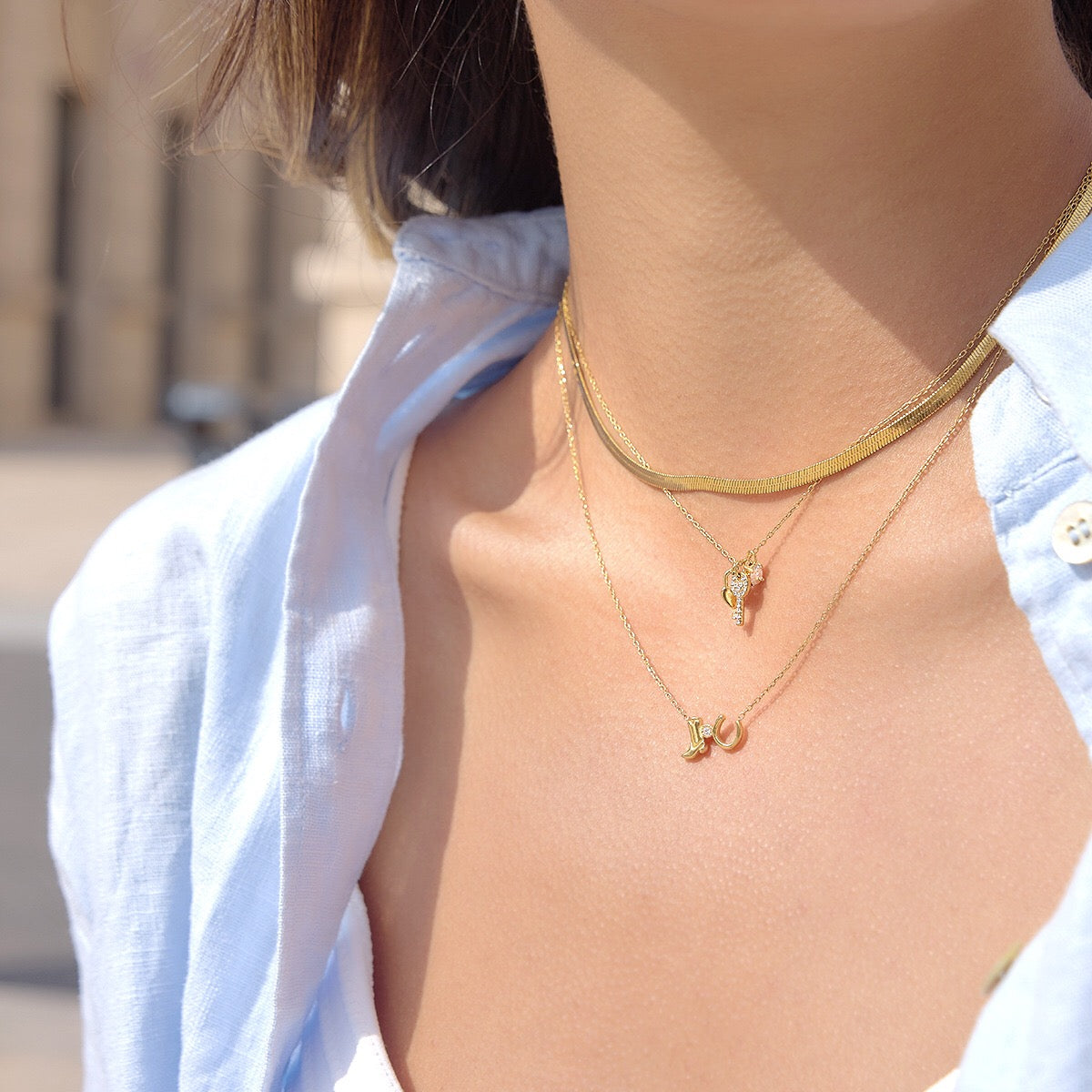 18K Gold Cowgirl Spirit Horseshoe Cowboy Boots Dainty Pendant Necklace