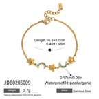 18K Gold Blue Winter Wonderland Moon and Stars Tennis Bracelet Stack
