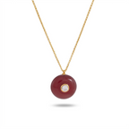 18K Gold Summer Healing Color Stone Long Pendant Necklace