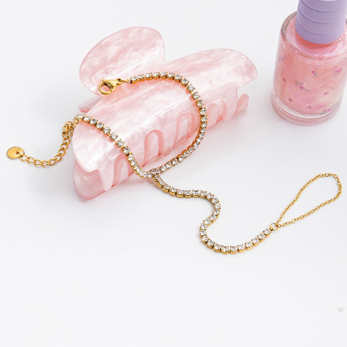 18K Gold Waterproof Aura Tennis Hand Chain Bracelet