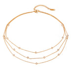 18K Gold Star Sprinkle Chain Layered Necklace Choker