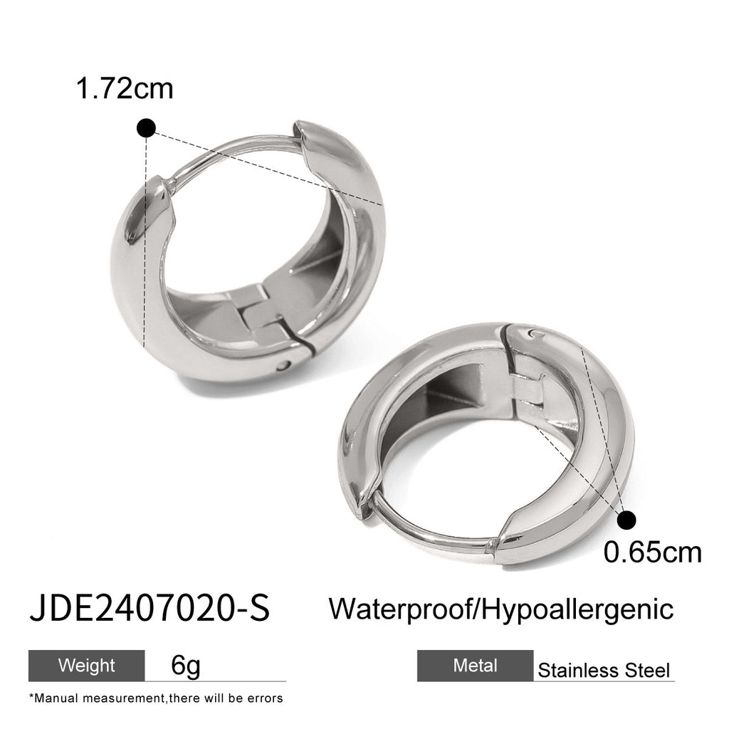 18K Gold Classic Dome Small Hoop Huggie Earrings