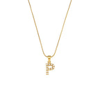 18K Gold Pearl Initial Pendant Necklace