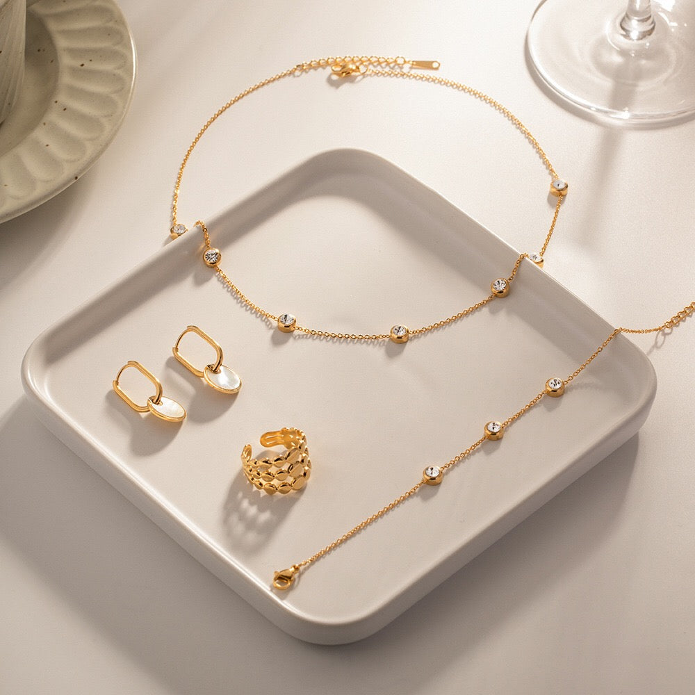 18K Gold Minimal Glow Dainty CZ Chain Necklace