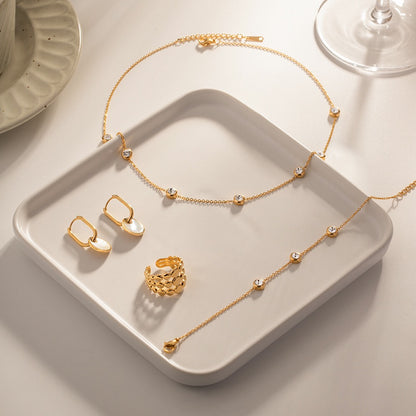 18K Gold Minimal Glow Dainty CZ Chain Necklace