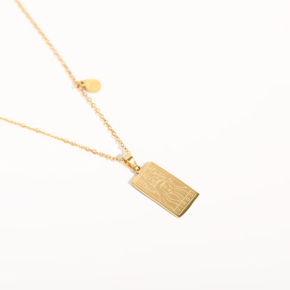 18K Gold Zodiac Plate Pendant Necklace