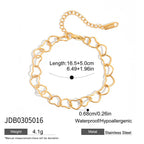 18K Gold Heartbreaker Heart Chain Tennis Dainty Chain Bracelet Stack
