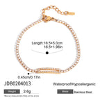 18K Gold Couture Ice Tennis Circle Chain Bracelet Stack